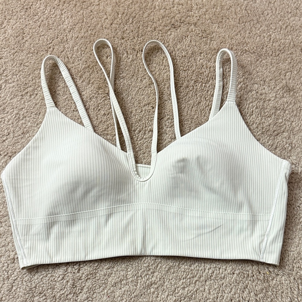 Lululemon Athletica White Ribbed Bra
